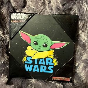 Mandalorian Star Wars Box Frame Picture Baby Yoda Comic Walls 6" X 6" Sq.